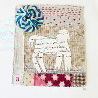 Image 2 of Artwork Wall art - ORIGINAL antique textile collage - folk art horse