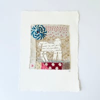 Image 4 of Artwork Wall art - ORIGINAL antique textile collage - folk art horse