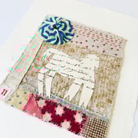 Image 1 of Artwork Wall art - ORIGINAL antique textile collage - folk art horse