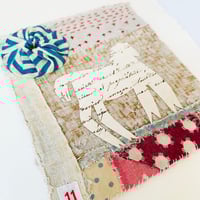 Image 5 of Artwork Wall art - ORIGINAL antique textile collage - folk art horse