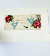 Image 3 of Artwork Wall art - ORIGINAL antique textile collage - folk art hens