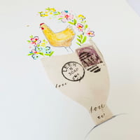 Image 5 of Art - ORIGINAL- wall art - mixed media - vase and hen