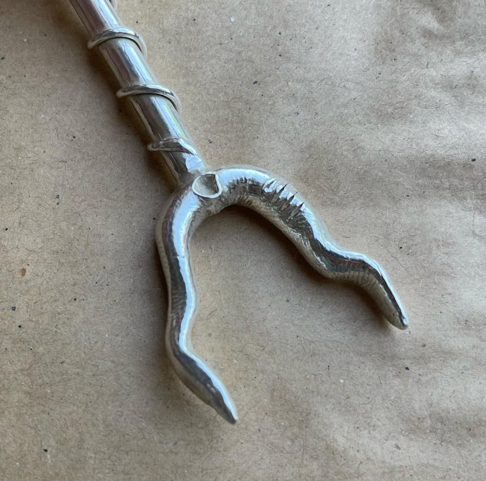 Demon pickle fork in silver plated bronze (one off)