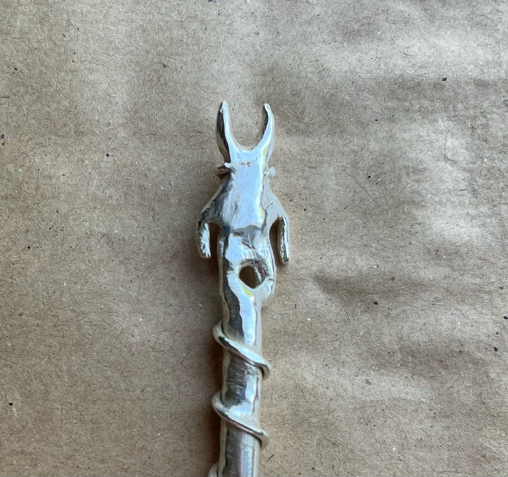 Demon pickle fork in silver plated bronze (one off)