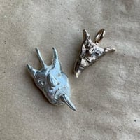 Image 1 of Krampus/demon mask in silver or bronze