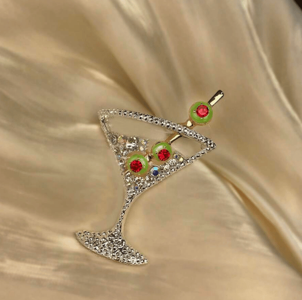 Image of Martini Rhinestone Brooch