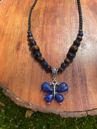 Image 2 of Blue stone butterfly necklace 