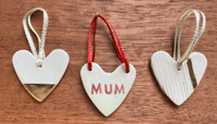 Image 2 of CERAMIC HEARTS (Set of 3 - Mum - A)