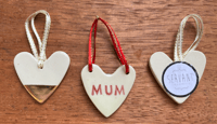 Image 3 of CERAMIC HEARTS (Set of 3 - Mum - A)