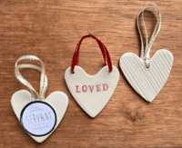 Image 2 of CERAMIC HEARTS (Set of 3 - Loved - A)