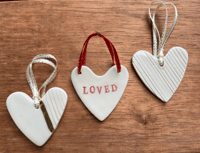 Image 1 of CERAMIC HEARTS (Set of 3 - Loved - A)