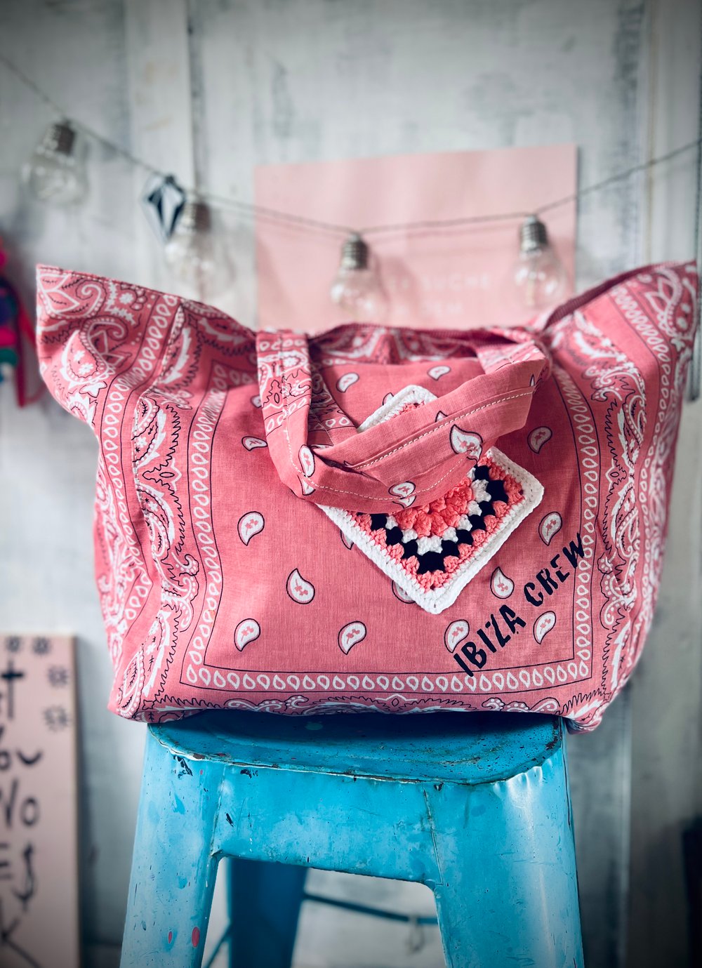 Image of Bandana Tote ⛧° VILLAGE PUNK ⛧°IBIZA ⛧° FESTIVALVIBE ⛧°