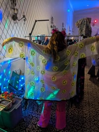Image 1 of Happy face Sequin Kimono with fringe  o/s