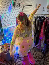 Image 2 of Happy face Sequin Kimono with fringe  o/s