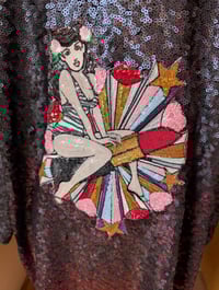 Image 3 of Lipstick pinup ombre Sequin Kimono o/s options available