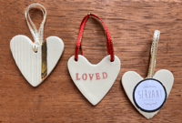 Image 2 of CERAMIC HEARTS (Set of 3 - Loved - B)
