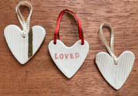 Image 1 of CERAMIC HEARTS (Set of 3 - Loved - B)