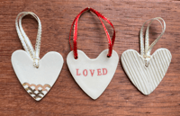 CERAMIC HEARTS (Set of 3 - Loved - C)