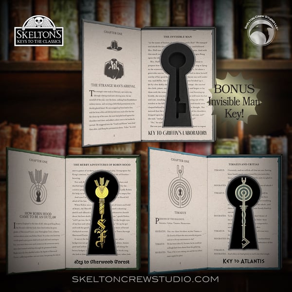 Image of Skelton's Keys to the Classics: Key to Atlantis & Key to Sherwood Forest w/BONUS Invisible Man!