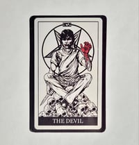 Image 1 of Richard Ramirez as "The Devil" Homemade Postcard Glossy Finish Vinyl Sticker