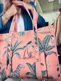 Image 4 of blockprint Tote ⛧° VILLAGE PUNK ⛧°IBIZA ⛧° FESTIVALVIBE ⛧°