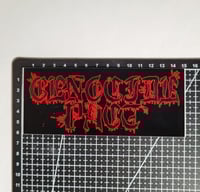 Image 2 of Large Genocide Pact Red on Black Band Logo Glossy Vinyl Sticker
