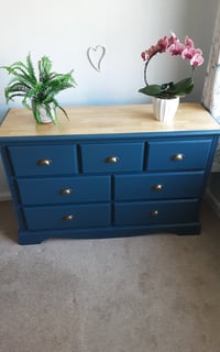 Image 2 of Blue Chest of Drawers.