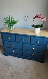Image 4 of Blue Chest of Drawers.