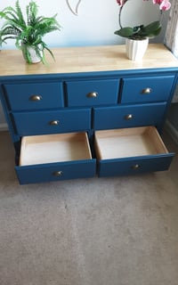Image 5 of Blue Chest of Drawers.