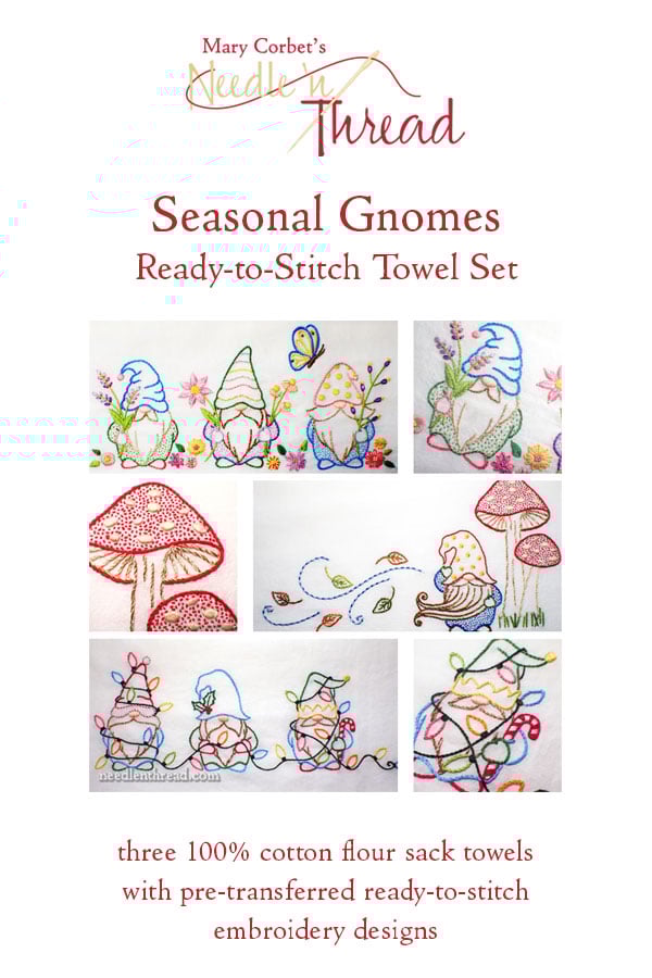 Image of Seasonal Gnomes Ready-to-Stitch Towel Set