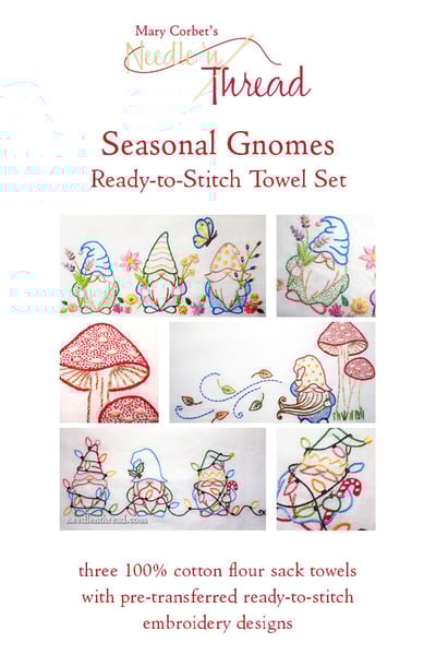 Image of Seasonal Gnomes Ready-to-Stitch Towel Set