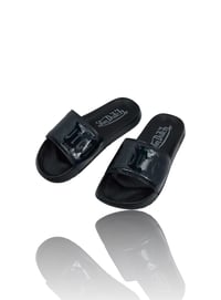 Black Onyx Reflective Von Dutch Slippers