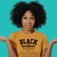 Black Excellence Defined Tee — Old Gold