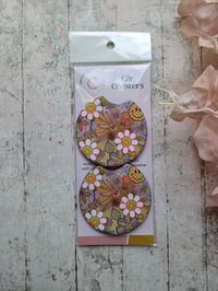 Image 3 of Retro Daisy Car Coasters - 2 pack