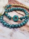 Teal Flower Bracelets 