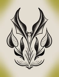 Botanical Baby Bat 5”x7”