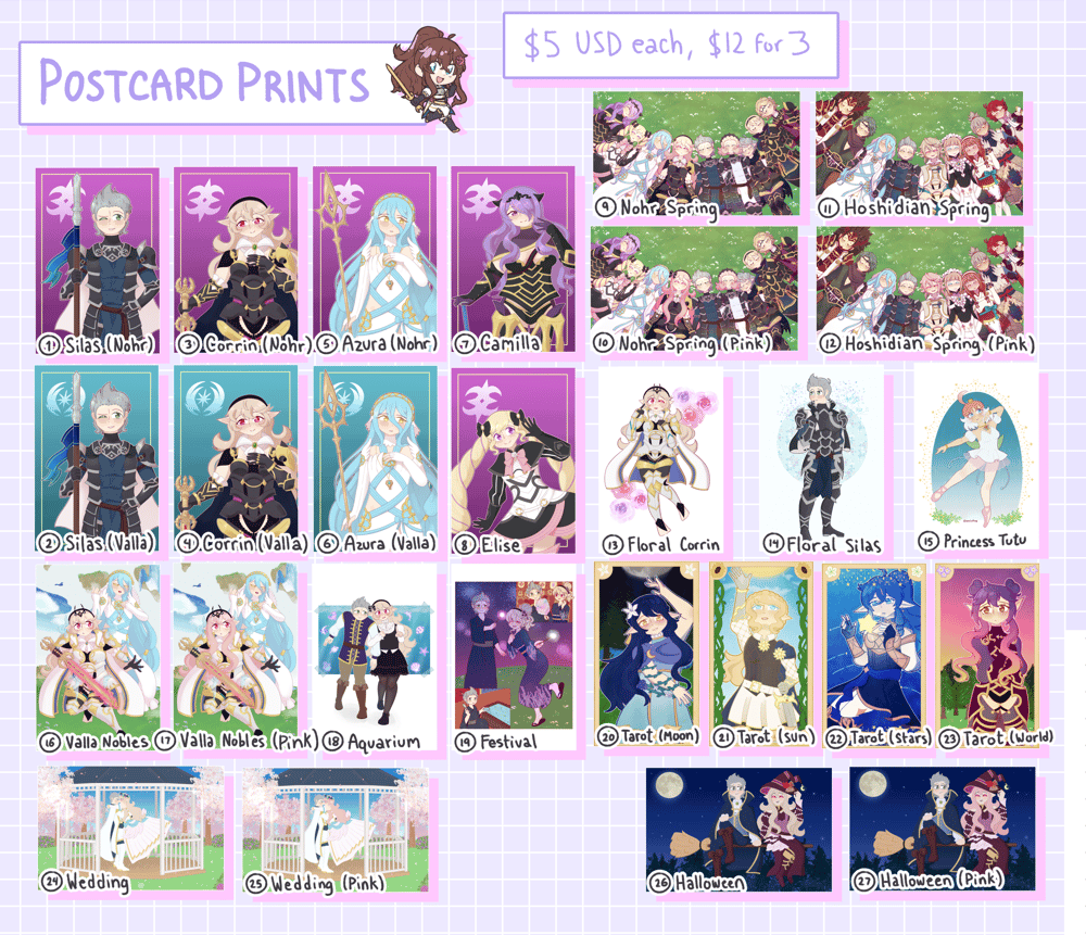 Image of Fire Emblem Mini Prints by Rocky