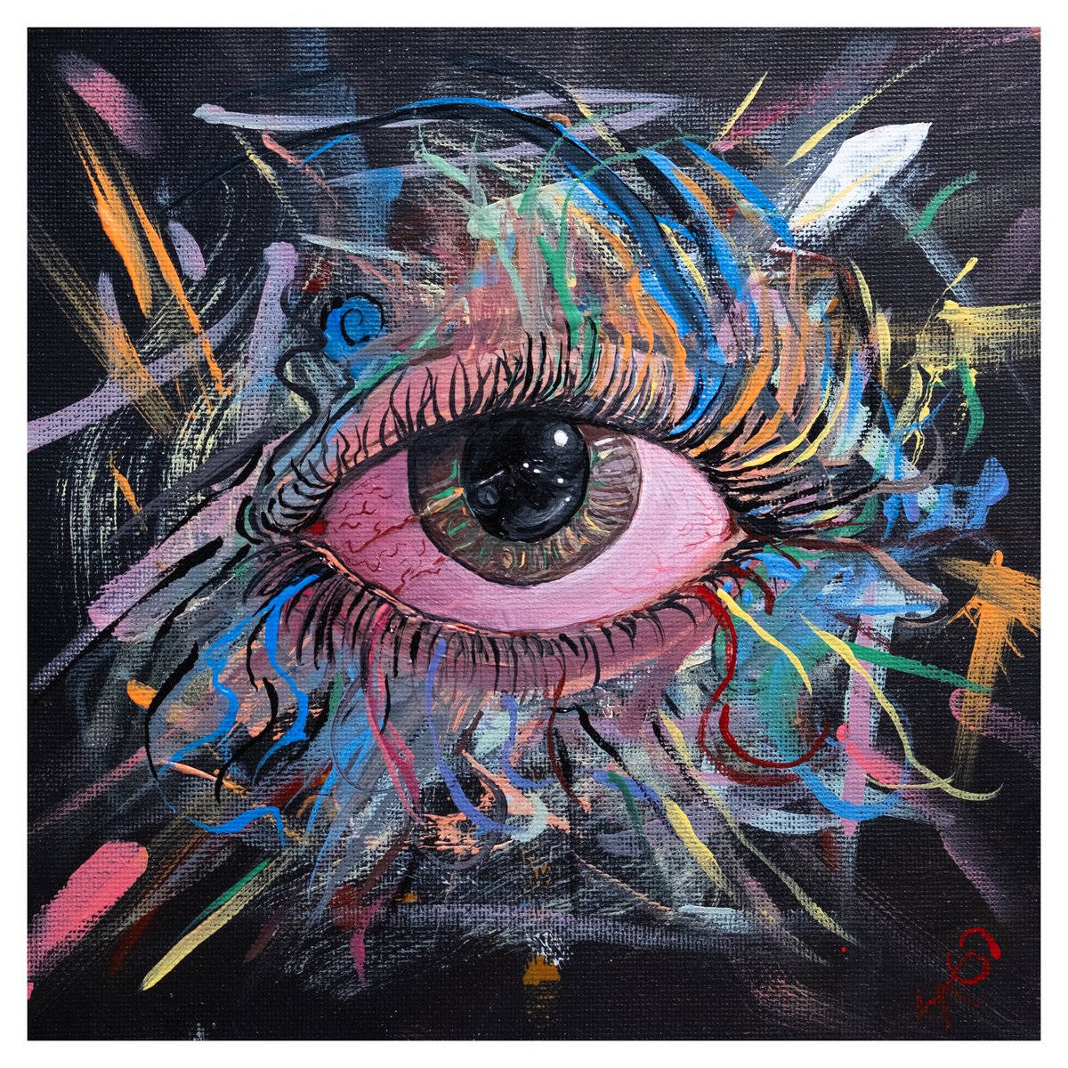 Image of Eye - 20cmx20cm Acrylic Painting 