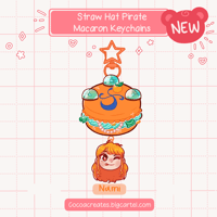 Image 2 of Straw Hat Macaron Keychains