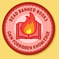 Read Banned Books Gain Forbidden Knowledge, 2.5" Sticker, Merit Badge for Adults