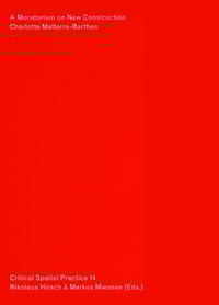 Image 1 of A MORATORIUM ON NEW CONSTRUCTION - Charlotte MALTERRE-BARTHES