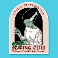Castle Frankenstein Sewing Club, 2.5" Sticker