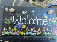 Welcome sign slate