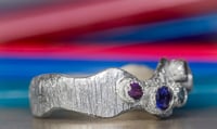 Image 3 of 'a rainbow' - Recycled silver ring with mixed gems