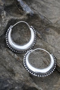 Image 1 of Chunky Tribal Hoops (Silver/Brass)