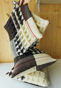 Image 4 of Waffle Woven Cushion | Sustainable British Wool Pillow