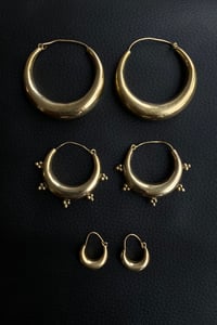 Image 1 of Chunky Tribal Brass Hoops I