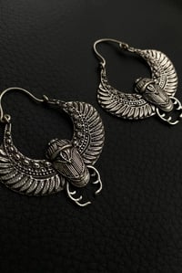 Image 1 of Egyptian Scarab Earrings (Silver/Brass)