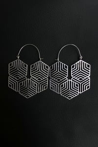 Image 1 of Big Geometric Earrings (Silver/Brass)