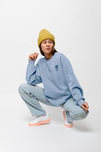 Image 1 of Panta tha anthizw Crewneck: Baby Blue